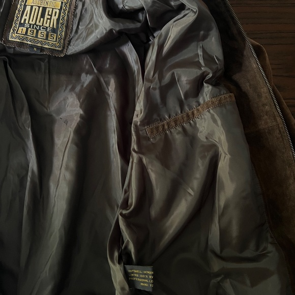 90s Adler Brown Genuine Suede Jacket with Front and Sleeves Boho Design - Picture 6 of 7